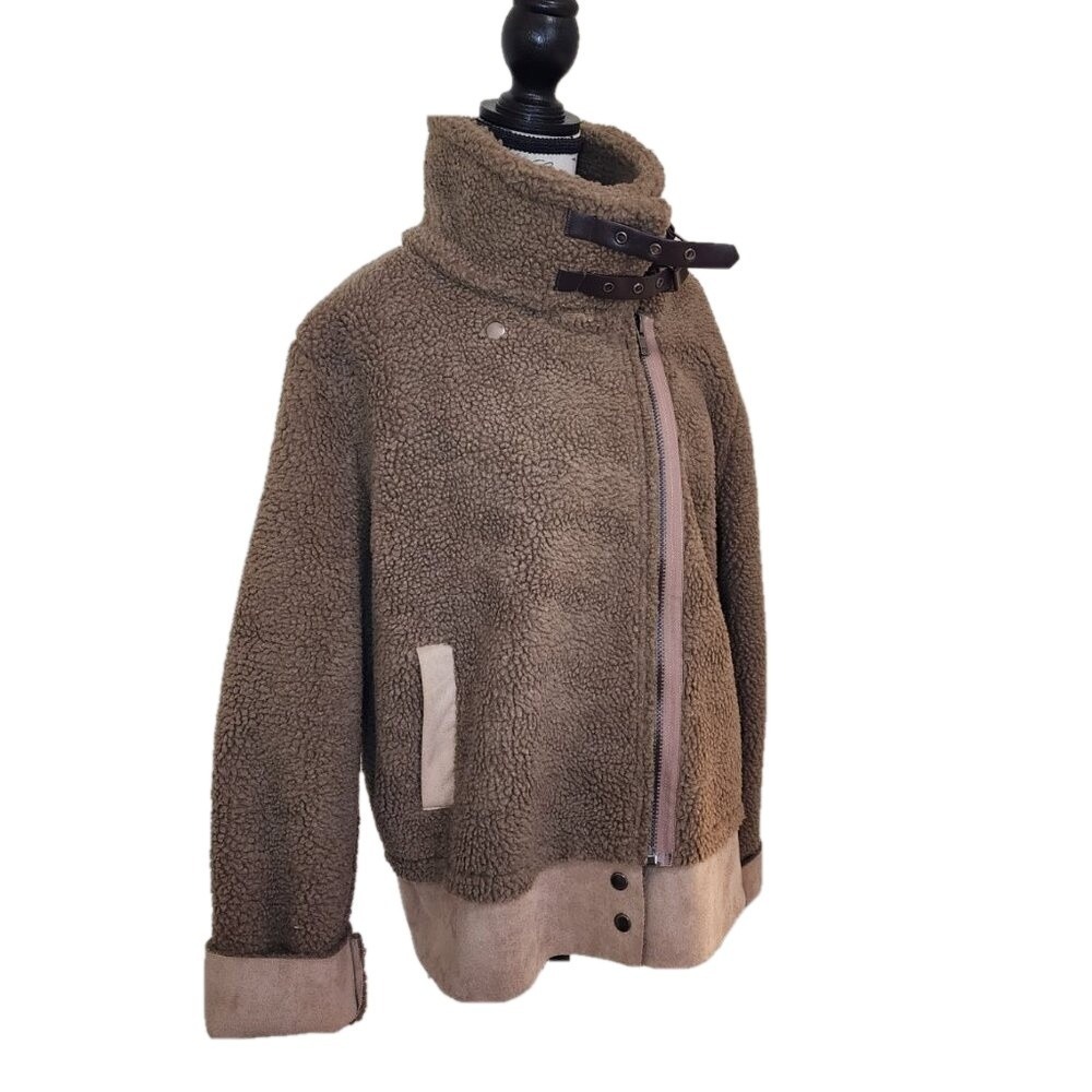 EVIDNT teddy Moto Jacket Size L